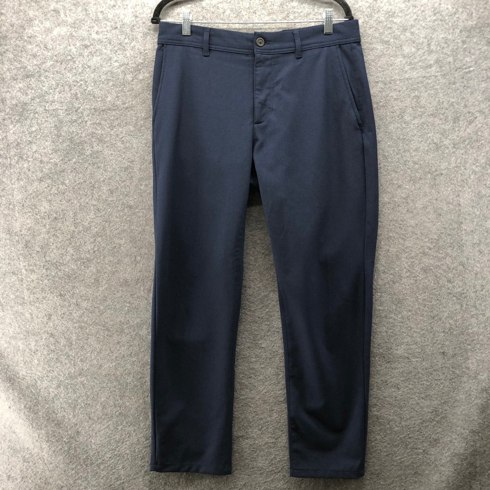 Zara Slim Fit Dress Pants Mens 31 Navy Blue Casual Travel Stretch Trousers